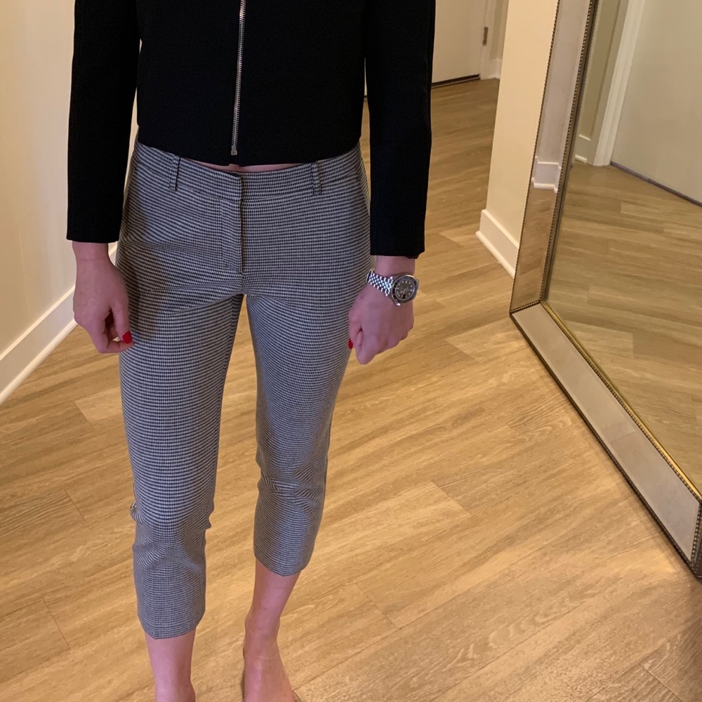 Theory houndstooth cropped pants